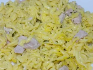 Espirales en salsa de cerveza