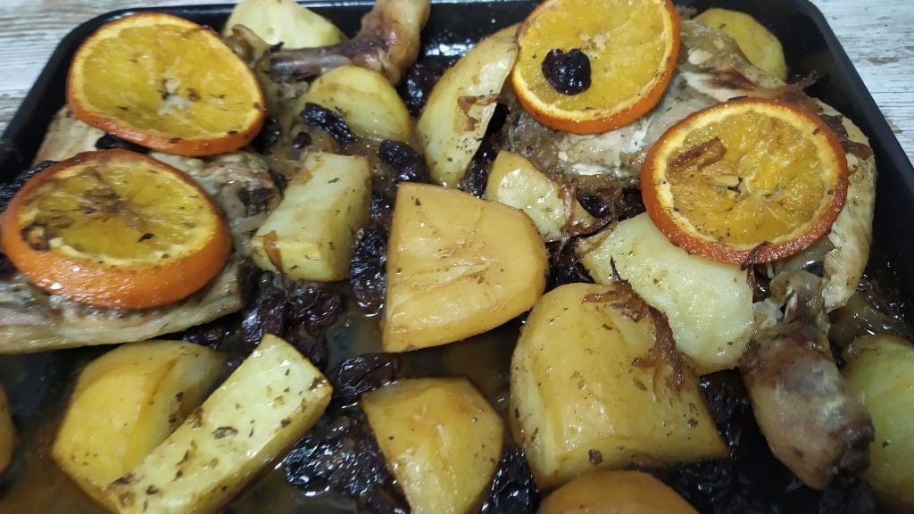 pollo en el horno a la naranja