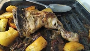 pollo asado naranja y cerveza