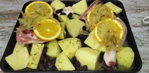 pollo con naranja asado