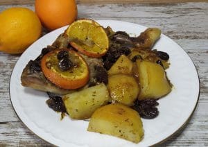 pollo asado con naranja