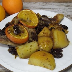pollo asado con naranja