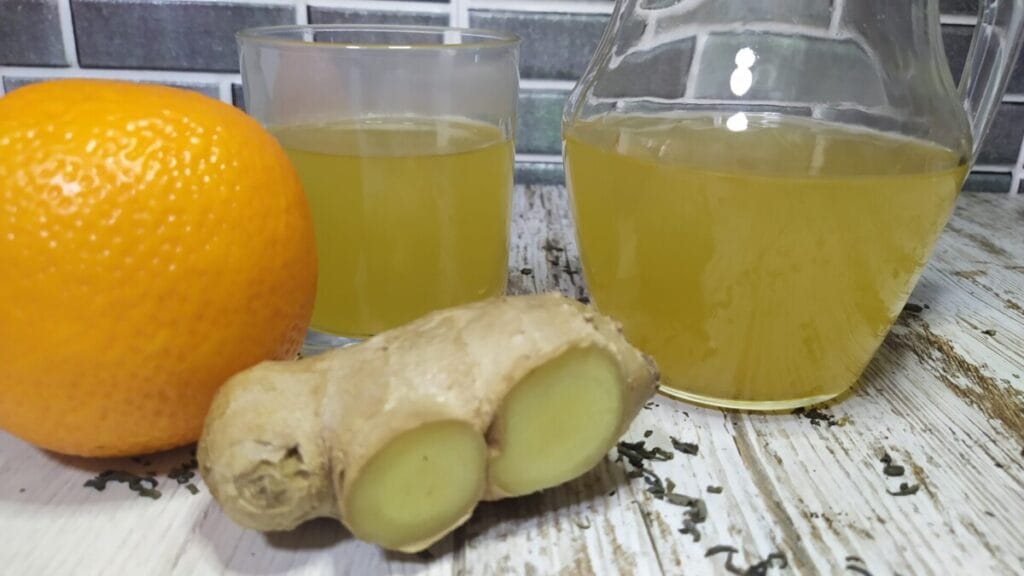 Infusión o Té verde con jengibre y Naranja