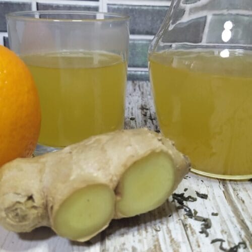 Té verde con jengibre y naranja