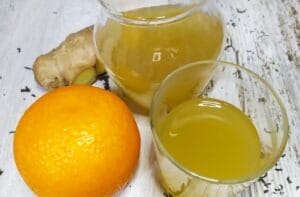 te verde con jengibre y naranja