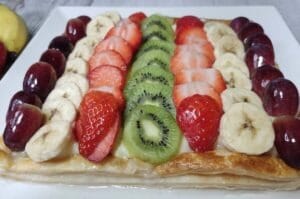 tarta de frutas con hojaldre y crema pastelera. Proscenic T21. Tarta con freidora de aire proscenic t21