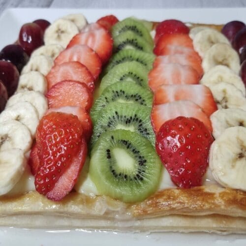 tarta de frutas con hojaldre y crema pastelera. Proscenic T21. Tarta con freidora de aire proscenic t21