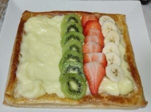 tarta de frutas con hojaldre y crema pastelera. Proscenic T21. Tarta con freidora de aire proscenic t21