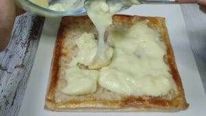 tarta de frutas con hojaldre y crema pastelera. Proscenic T21. Tarta con freidora de aire