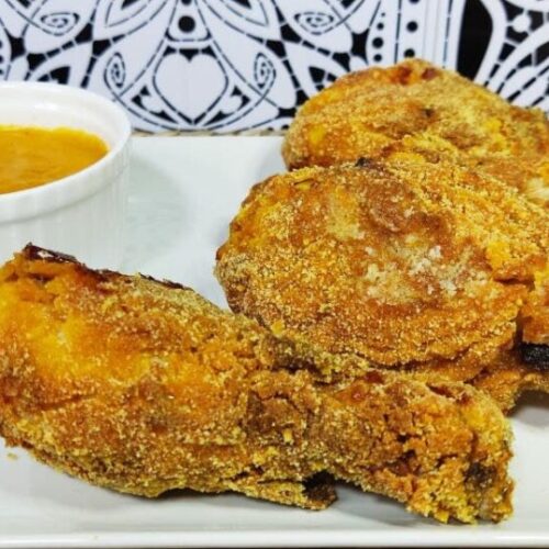 muslos de POLLO FRITO crujiente ESTILO KFC CON AIR FRYER/FREIDORA DE AIRE