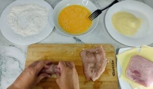 pechugas de pollo rellenas en freidora de aire. CORDON BLEU en airfryer