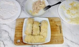 pechugas de pollo rellenas en freidora de aire. CORDON BLEU en airfryer