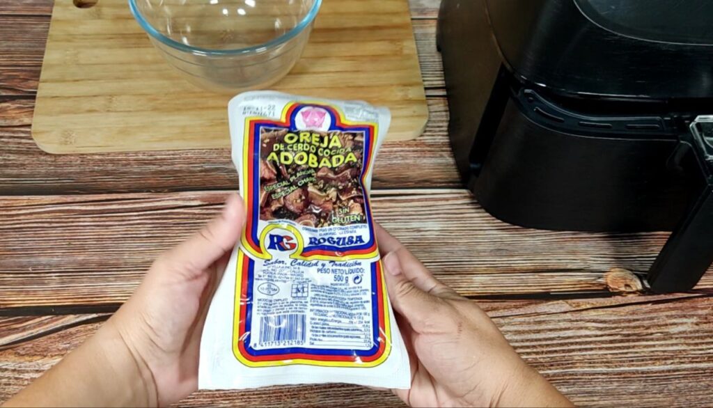 oreja de cerdo frita en freidora de aire (airfryer)