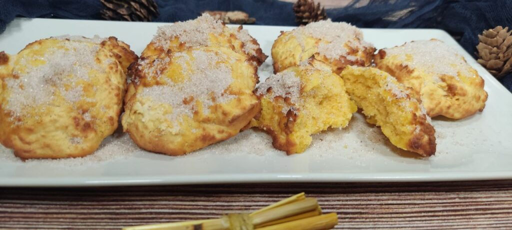 buñuelos de calabaza en freidora de aire