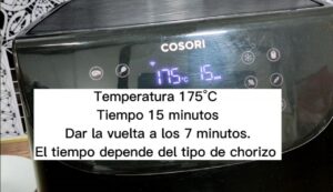 chorizo frito en freidora de aire