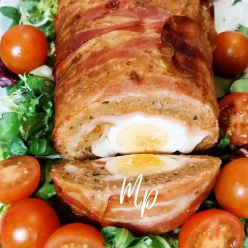 rollo de carne relleno en freidora de aire