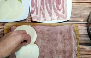 cinta de lomo de cerdo rellena en freidora de aire